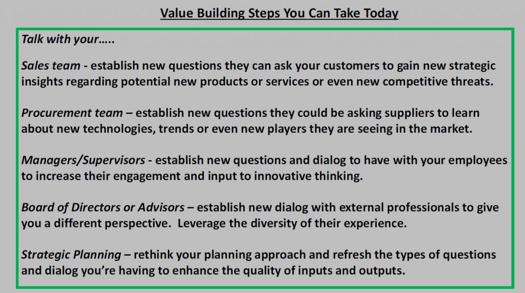 Value Building Steps You Can Take Today